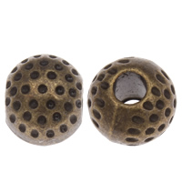 Zinc Alloy Jewelry Beads, Drum, antique bronze color plated, hammered, nickel, lead & cadmium free Approx 3mm, Approx 
