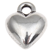 Подвеска- сердце из цинкового сплава, цинковый сплав, Сердце, плакированный цветом под старое серебро, не содержит никель, свинец отверстие:Приблизительно 1.5mm, Приблизительно 765ПК/KG, продается KG