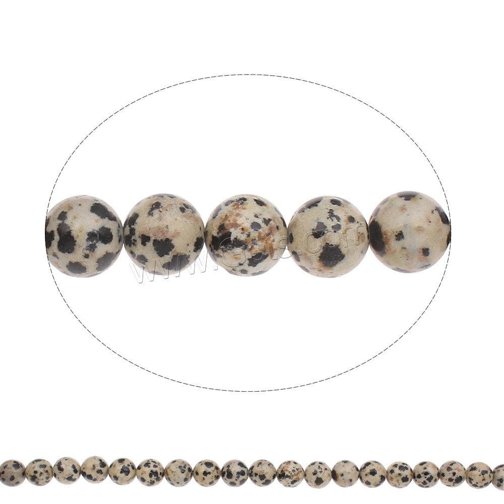 Dalmatian Beads, Round, natural, different size for choice, Hole:Approx 1mm, Length:Approx 17 Inch, Sold By Strand