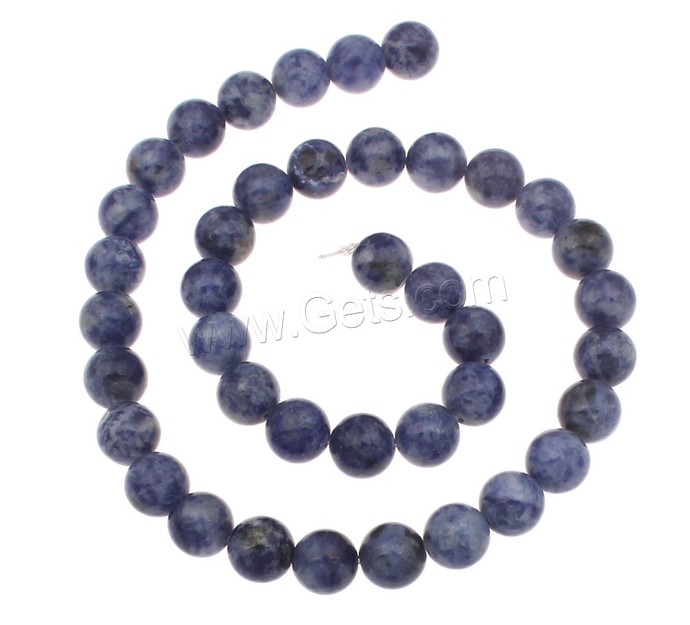 Blauer Fleck Perlen, blauer Punkt, rund, natürlich, verschiedene Größen vorhanden, Bohrung:ca. 1mm, Länge:ca. 17 ZollInch, verkauft von Strang