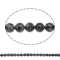 Snowflake Obsidian Bead, Round, natural Approx 1mm Approx 17 Inch 