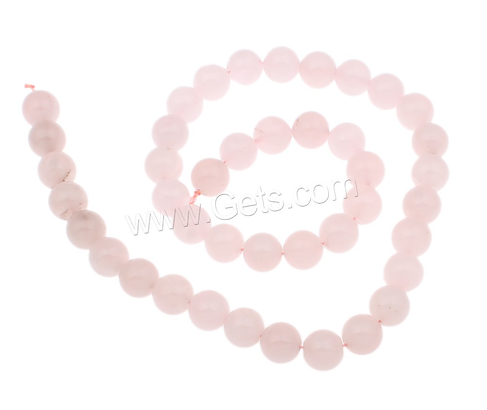 Natürliche Rosenquarz Perlen, rund, verschiedene Größen vorhanden, Bohrung:ca. 1mm, Länge:ca. 17 ZollInch, verkauft von Strang