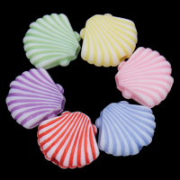 Chemische Wasch Acryl Perlen, Schale, chemische-Waschanlagen, gemischte Farben, 12x10x4mm, Bohrung:ca. 1mm, ca. 1600PCs/Tasche, verkauft von Tasche