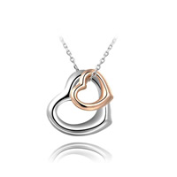 Zinc Alloy Necklace, with brass chain, with 5cm extender chain, Heart, plated, oval chain & two tone, nickel, lead & cadmium free Approx 18 Inch 