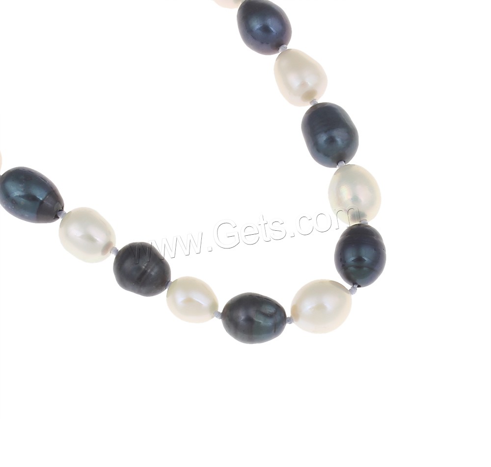 Cultured Freshwater Pearl Bracelets, brass clasp, Rice, different styles for choice & two tone, more colors for choice, 7-8mm, Length:Approx 7.5 Inch, Sold By Strand