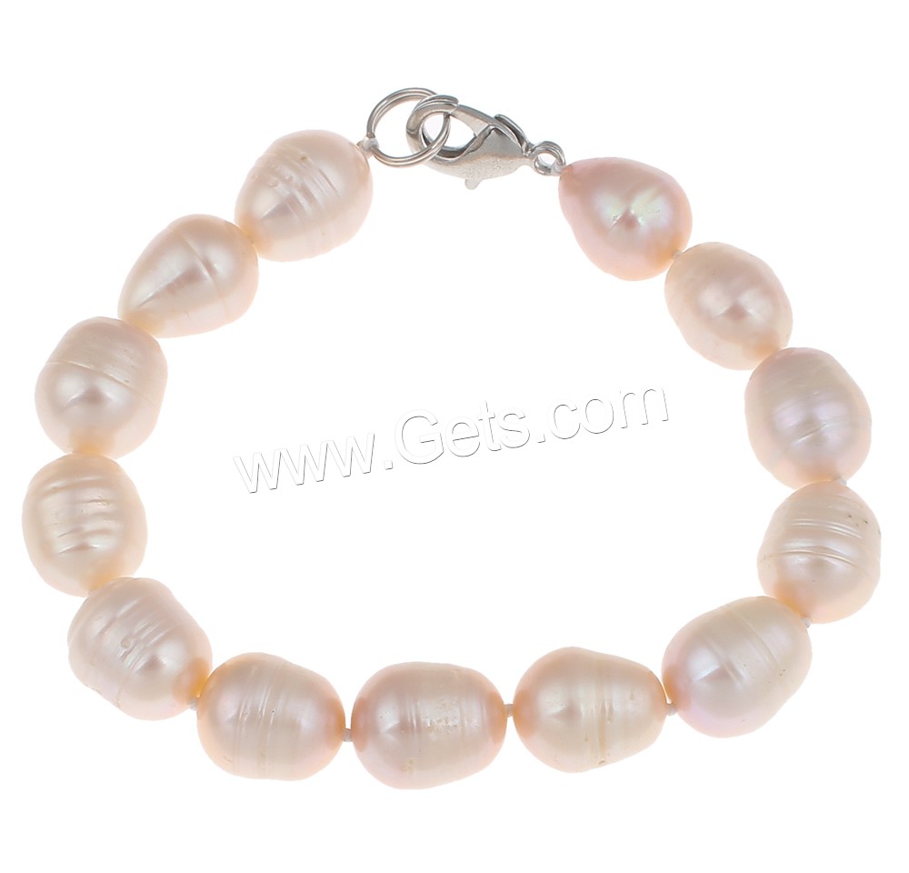 Cultured Freshwater Pearl Bracelets, brass clasp, Potato, natural, different styles for choice, more colors for choice, 11-12mm, Length:Approx 7.5 Inch, Sold By Strand