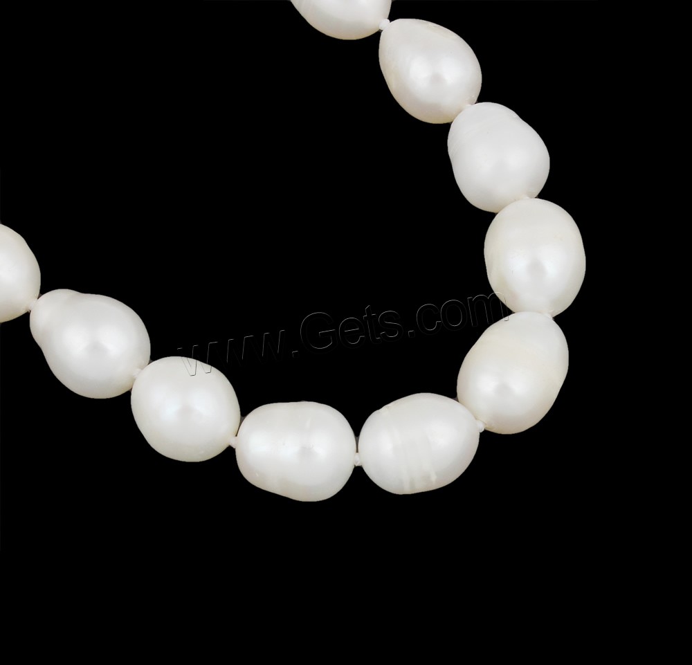 Natural Freshwater Pearl Necklace, brass clasp, Rice, different length for choice & different styles for choice, white, 10-11mm, Sold By Strand