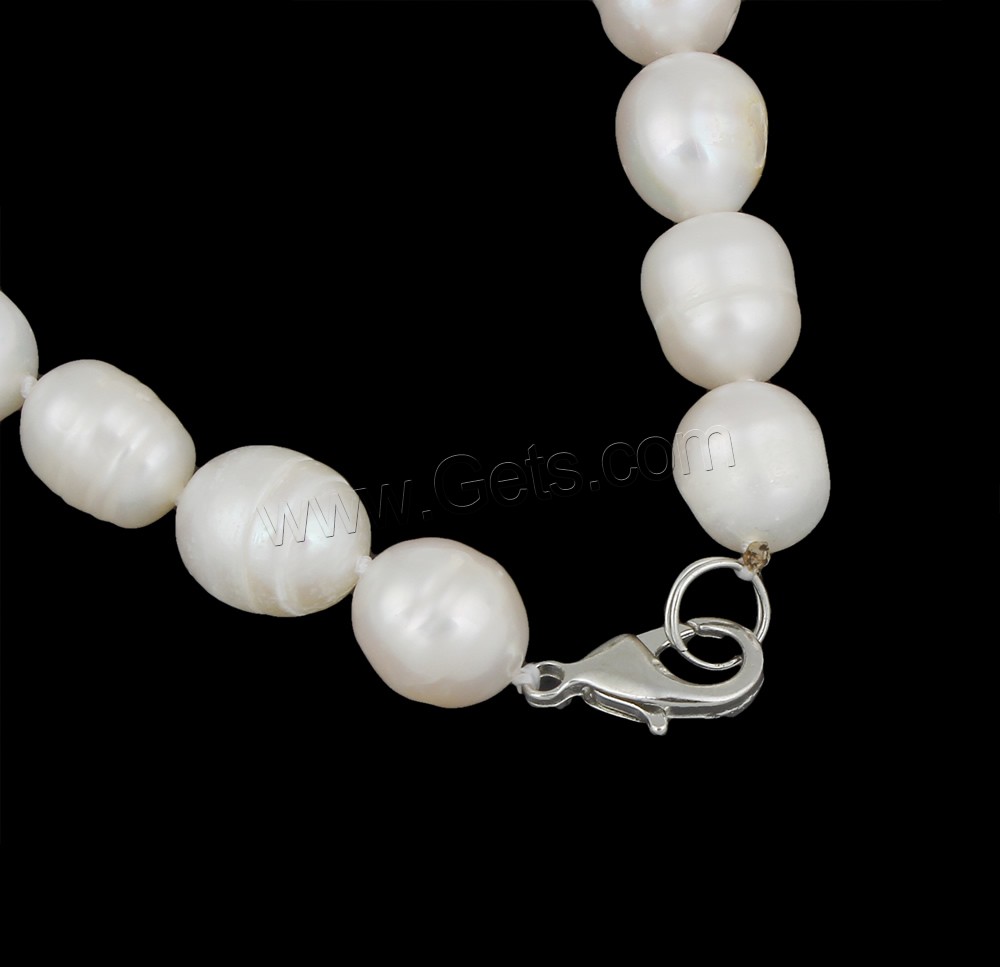 天然淡水真珠のネックレス, 天然有核フレッシュウォーターパール, 真鍮 留め金, 米, 選択のための別の長さ & 異なるスタイルを選択, ホワイト, 10-11mm, 売り手 ストランド