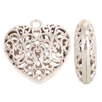 Zinc Alloy Heart Pendants, antique silver color plated, hollow, nickel, lead & cadmium free Approx 4mm 