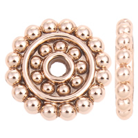 Perles intercalaires en alliage de zinc, fleur, Plaqué de couleur d'or rose, protéger l'environnement, sans nickel, plomb et cadmium Environ 2mm Vendu par sac