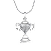 Gets® Jewelry Necklace, Brass, Trophy, platinum plated, snake chain & micro pave cubic zirconia, nickel, lead & cadmium free Approx 17.5 Inch 