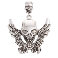 Zinc Alloy Skull Pendants, antique silver color plated, nickel, lead & cadmium free Approx 