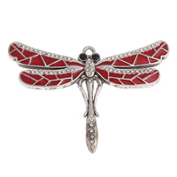 Zinc Alloy Animal Pendants, Dragonfly, antique silver color plated, enamel & with rhinestone, nickel, lead & cadmium free Approx 3mm 