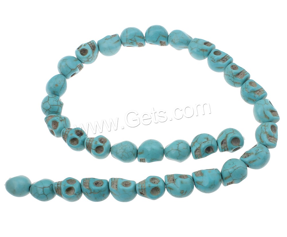 Synthetic Turquoise Beads, Skull, different size for choice, blue, Hole:Approx 1mm, Length:Approx 15 Inch, Sold By Strand