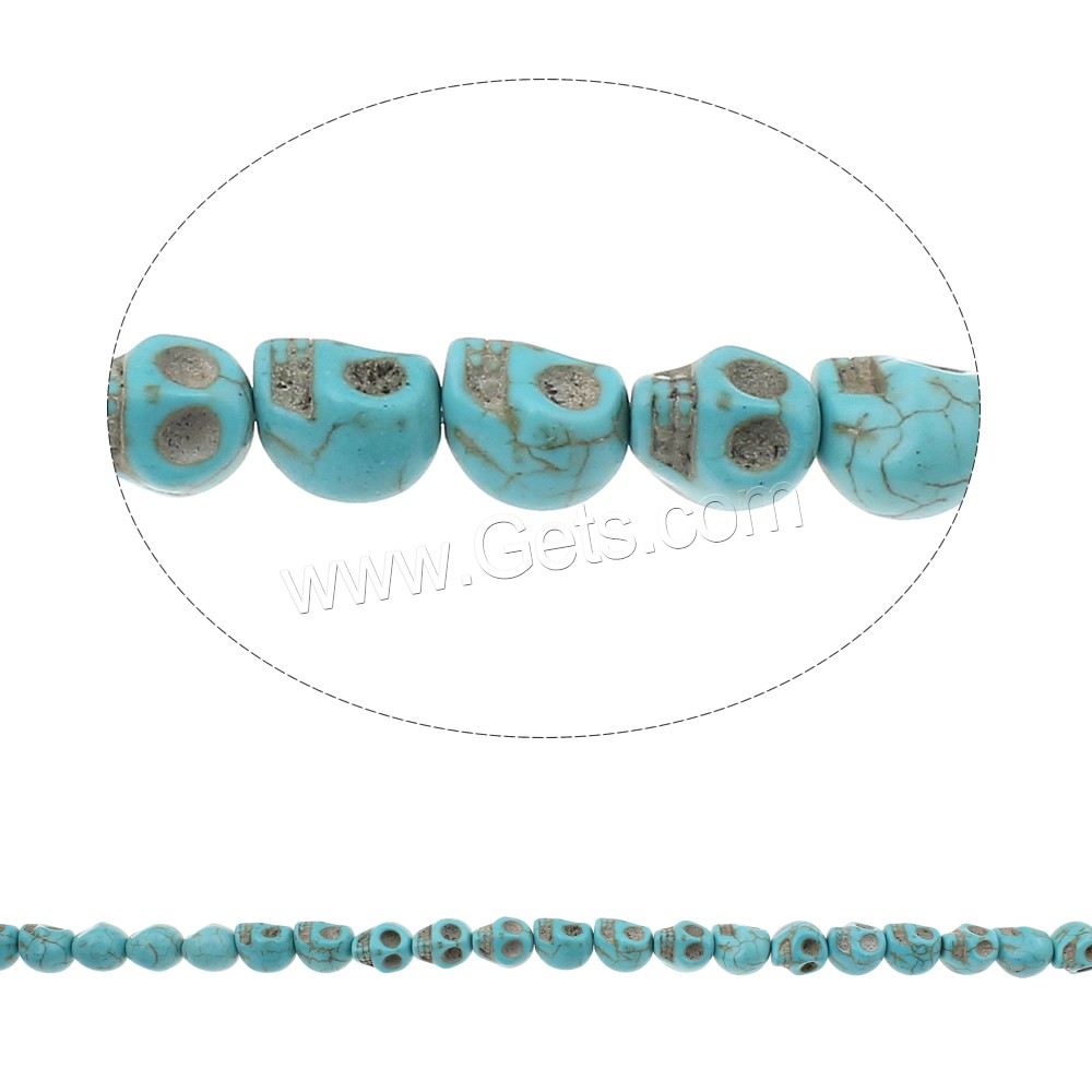 Synthetic Turquoise Beads, Skull, different size for choice, blue, Hole:Approx 1mm, Length:Approx 15 Inch, Sold By Strand