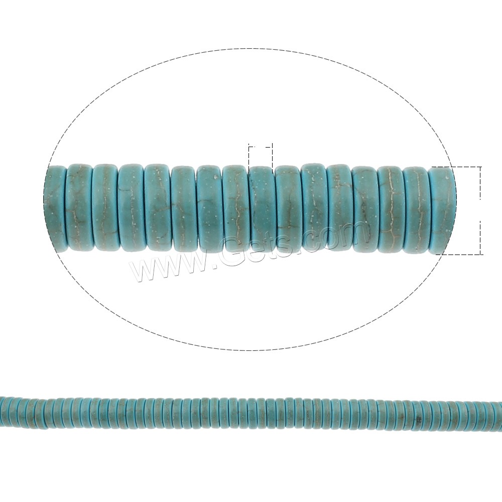 Perles en Turquoise synthétiques, sections, normes différentes pour le choix, bleu, Trou:Environ 1.5mm, Longueur:Environ 15 pouce, Vendu par brin