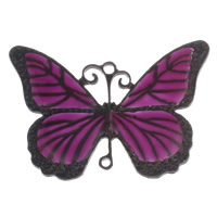 Animal Zinc Alloy Connector, Butterfly, painted, 1/1 loop, purple, nickel, lead & cadmium free Approx 3mm 
