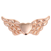 Alliage de zinc Ange Perles Wing, Coeur avec des ailes, Plaqué d'or rose, protéger l'environnement, sans nickel, plomb et cadmium Environ 1mm Vendu par sac