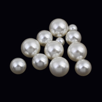 ABS-Kunststoff -Perlen-Korn, ABS-Kunststoff-Perlen, rund, verschiedene Größen vorhanden & kein Loch, weiß, verkauft von Tasche