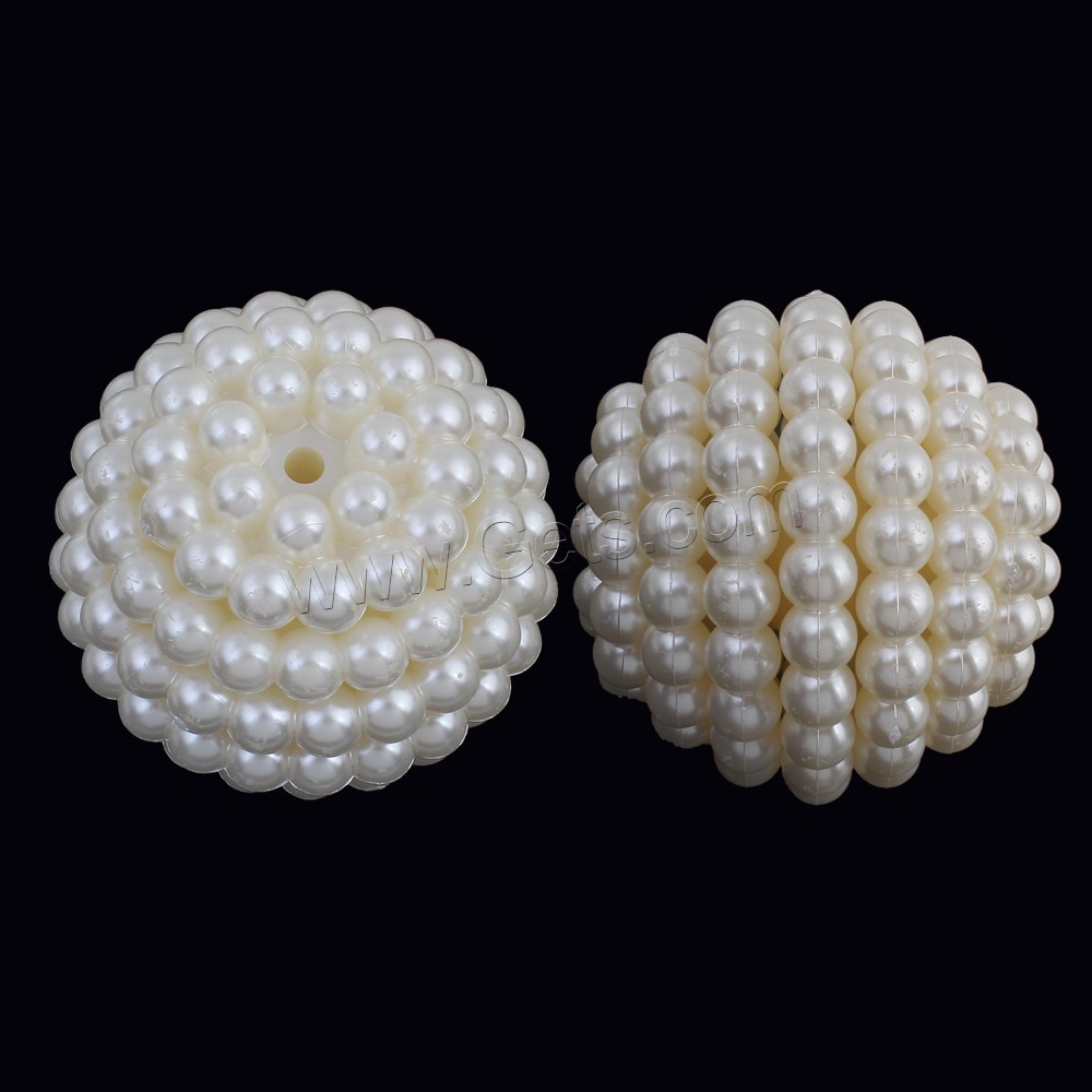 ABS Plastic Pearl Beads, Round, detachable & different size for choice, white, Hole:Approx 6mm, Sold By PC