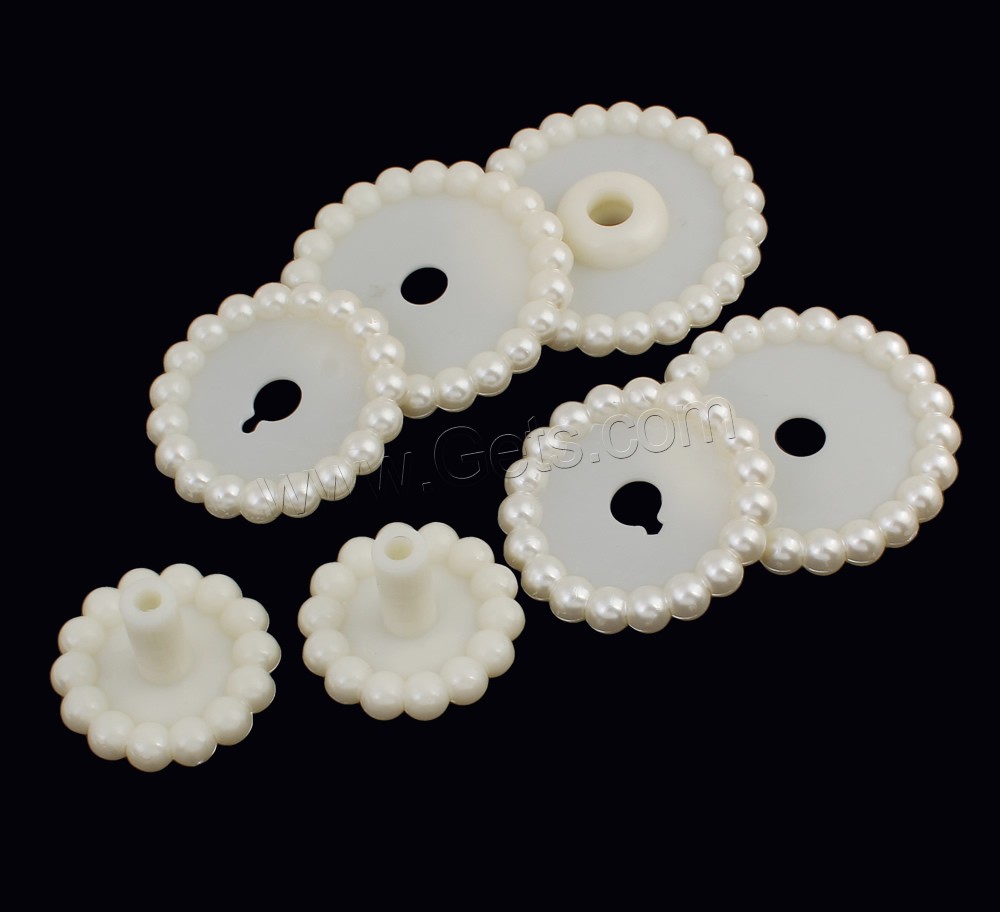 ABS Plastic Pearl Beads, Round, detachable & different size for choice, white, Hole:Approx 6mm, Sold By PC