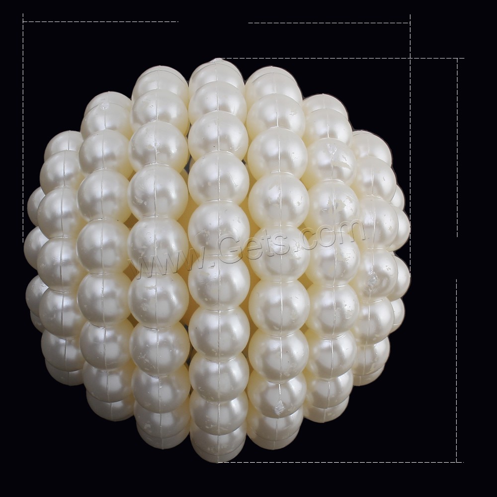 ABS perla de los granos de plástico, Perlas de plástico ABS, Esférico, desmontable & diverso tamaño para la opción, Blanco, agujero:aproximado 6mm, Vendido por UD