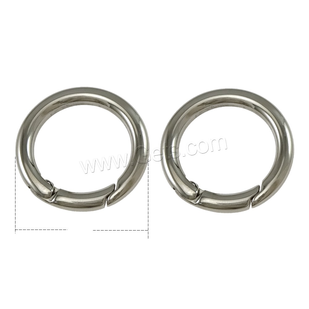 Stainless Steel Snap Clasp, Donut, different size for choice, original color, Sold By PC