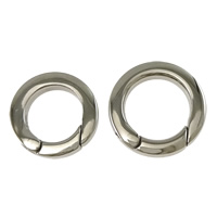 Stainless Steel Snap Clasp, Donut, plated 