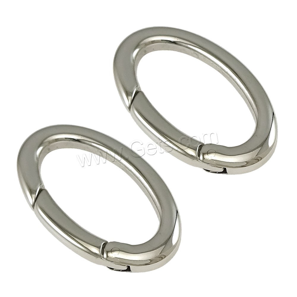 Stainless Steel Snap Clasp, Flat Oval, different size for choice, original color, Sold By PC