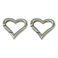 Stainless Steel Snap Clasp, Heart, original color 