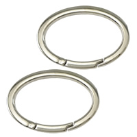 Stainless Steel Snap Clasp, Flat Oval, original color 