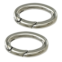Stainless Steel Snap Clasp, Flat Oval, original color 