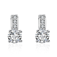 comeon® Jewelry Earring, Zinc Alloy, brass post pin, platinum plated, with rhinestone 