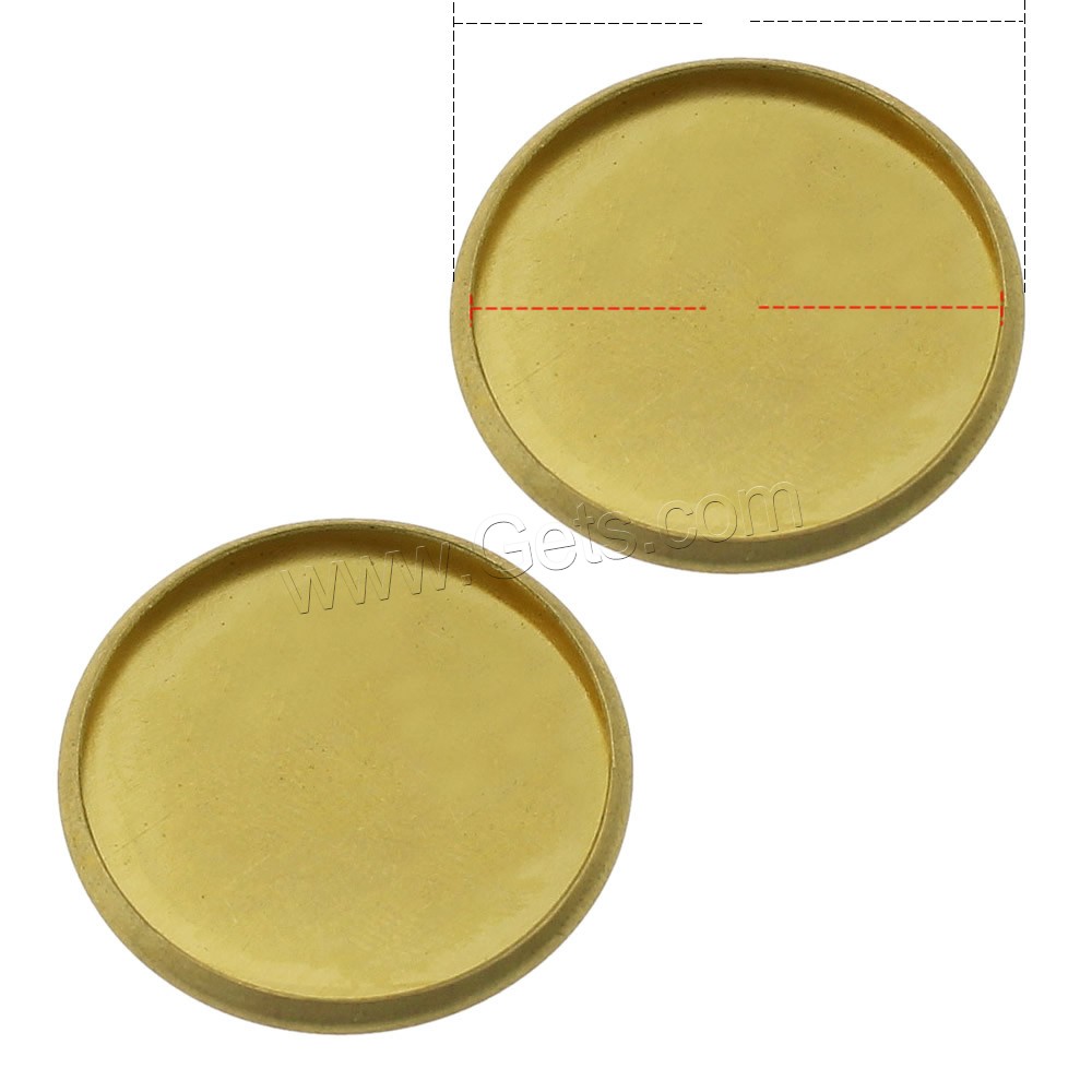 Brass Cabochon Settings, Flat Round, plated, different size for choice & flat back, more colors for choice, Sold By PC