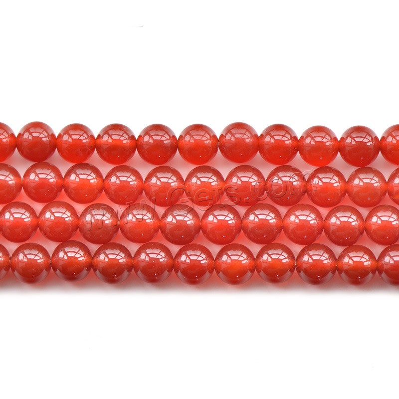 Perles Agates rouges naturelles, agate rouge, Rond, normes différentes pour le choix, Trou:Environ 1mm, Longueur:Environ 15.5 pouce, Vendu par brin