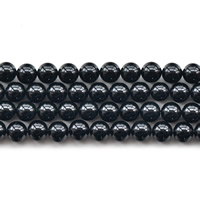 Natural Black Agate Beads, Round Approx 1mm Approx 15.5 Inch 
