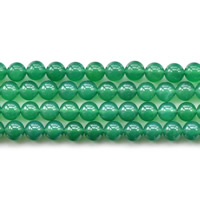 Perle agate verte naturelle, Rond, normes différentes pour le choix Environ 15.5 pouce, Vendu par brin