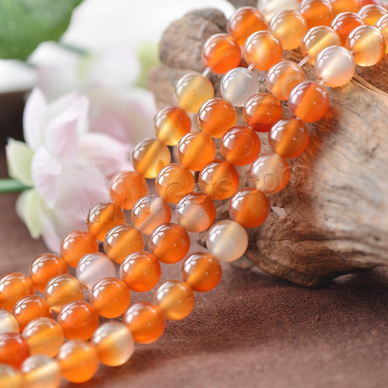 Natural Red Agate Beads, Round, different size for choice, Hole:Approx 1mm, Length:Approx 15.5 Inch, Sold By Strand