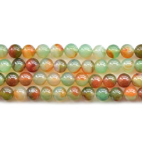 Natürliche Malachit Achat Perlen, rund, verschiedene Größen vorhanden, Bohrung:ca. 1mm, Länge:ca. 15.5 ZollInch, verkauft von Strang