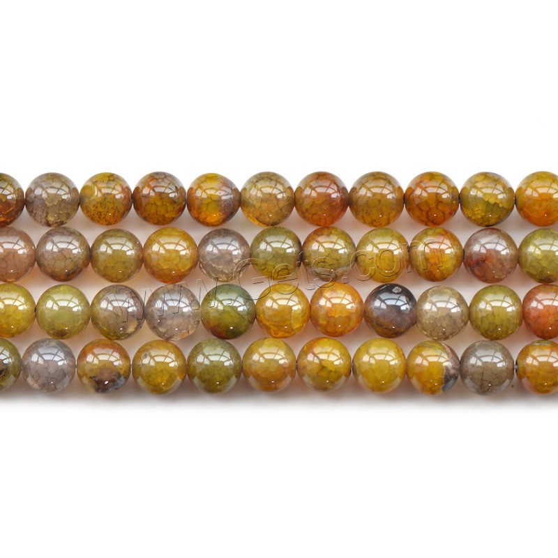 Perles agate veines de dragon naturelles, Rond, normes différentes pour le choix, Trou:Environ 1mm, Longueur:Environ 15.5 pouce, Vendu par brin