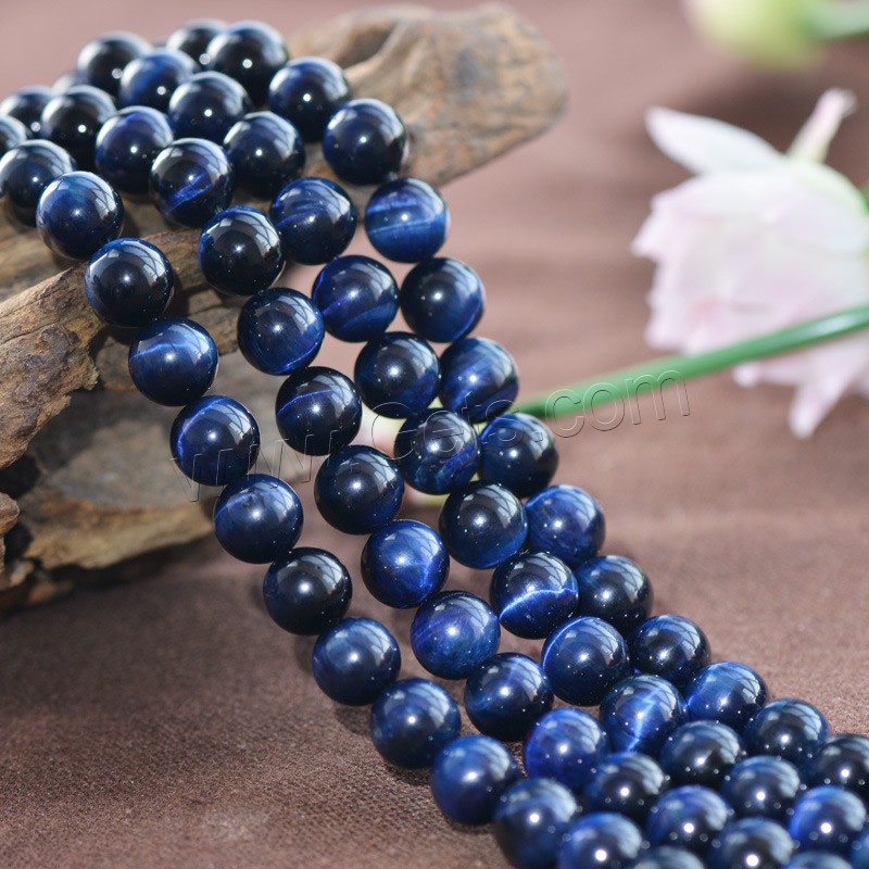 Tiger Eye Beads, Round, natural, different size for choice, dark blue, Hole:Approx 1mm, Length:Approx 15.5 Inch, Sold By Strand