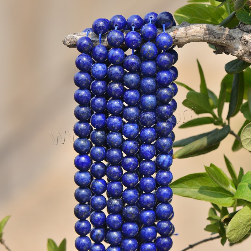 Perles en Synthétique Lapis, lapis synthétique, Rond, normes différentes pour le choix, bleu, Trou:Environ 1mm, Longueur:Environ 15.5 pouce, Vendu par brin