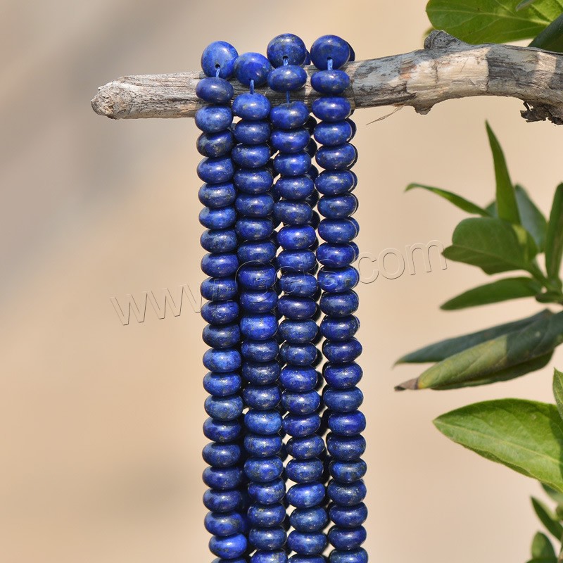 Synthetische Lapis Lazuli Perlen, synthetischer Lapis, Rondell, verschiedene Größen vorhanden, blau, Bohrung:ca. 1mm, Länge:ca. 15.5 ZollInch, verkauft von Strang