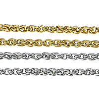 Rope Chain en acier inoxydable, Placage, chaîne de corde, plus de couleurs à choisir, 3mm, Vendu par m