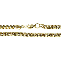 Stainless Steel Chain Necklace, plated, wheat chain Approx 22 Inch 