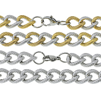 Halskette, Edelstahl, plattiert, Twist oval, keine, 16x12.5x3mm, Länge:ca. 24 ZollInch, verkauft von Strang