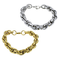 Stainless Steel Chain Bracelets, plated, rope chain Approx 8.5 Inch 
