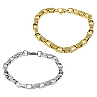 Stainless Steel Chain Bracelets, plated, box chain Approx 8.5 Inch 