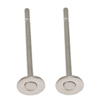 Brass Earring Stud Component, stainless steel post pin, plated 3mm,0.6mm 