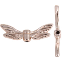 Zink-Legierung -Engels-Flügel Beads, Zinklegierung, Flügelform, echtes Rósegold plattiert, frei von Nickel, Blei & Kadmium, 20x7x3mm, Bohrung:ca. 1mm, 20PCs/Tasche, verkauft von Tasche
